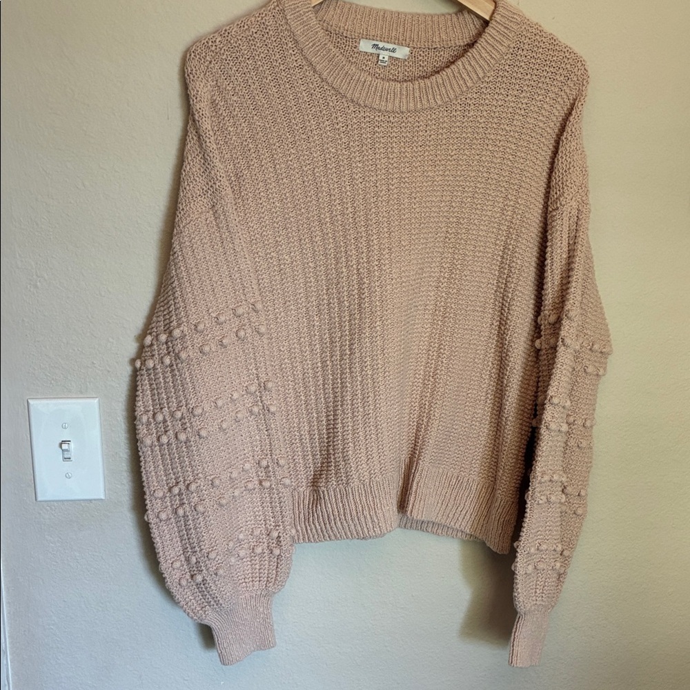 Madewell Bobble Pullover Sweater in Avalon Pink size M